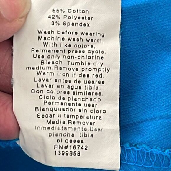 Bio Bring it On Medical Scrub Top. Size XL Blue - Picture 6 of 9